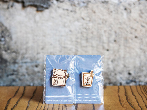 Wooden Boba Pins