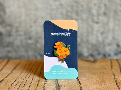 Enamel Golden Poppy Pin (Occasionalish)